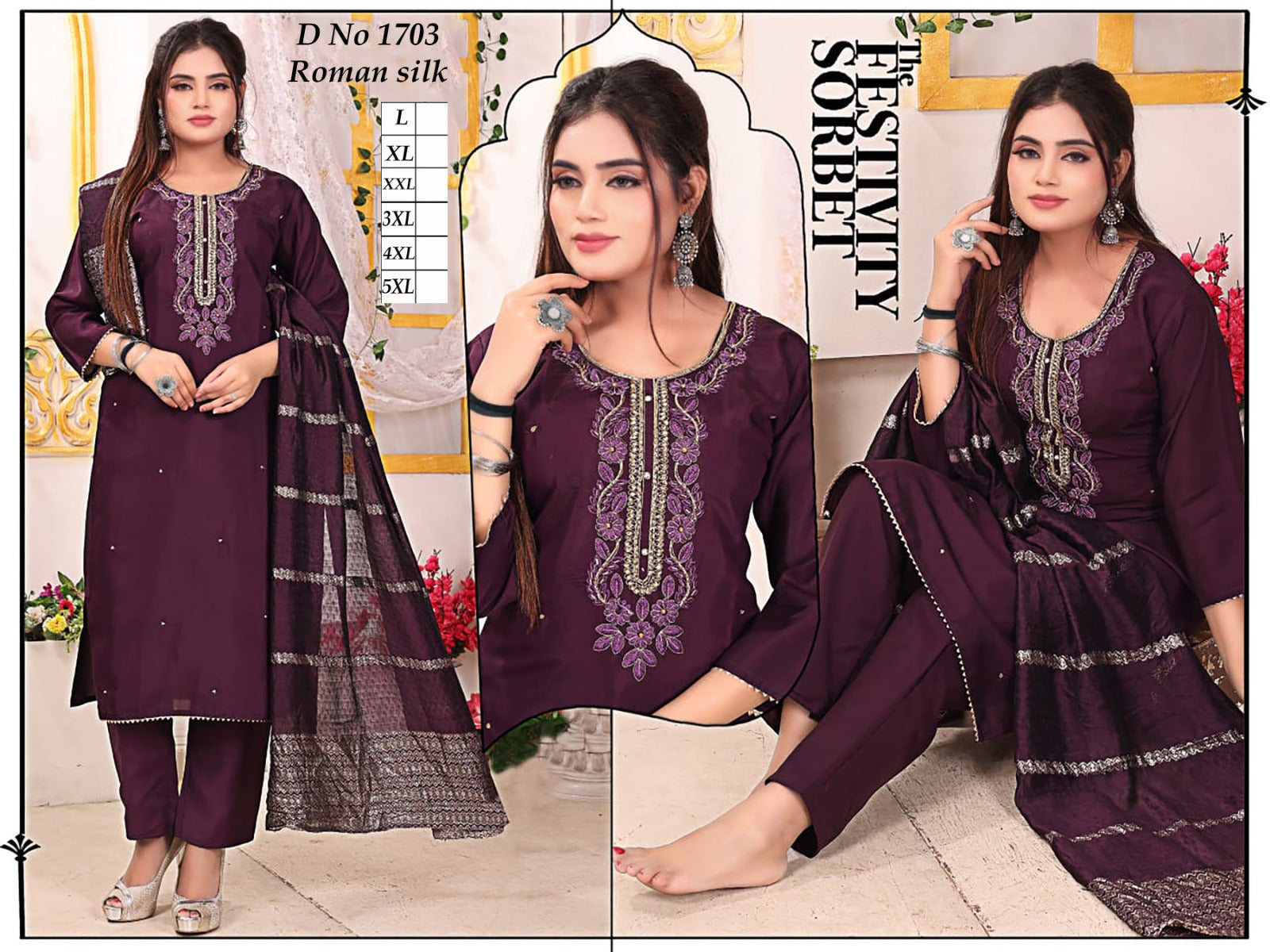 Handwork Roman 3pc Combo [ L-xxl ; 3xl-5xl ]