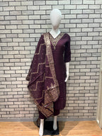 Roman Silk Handwork 3pc with jacquard Dupatta