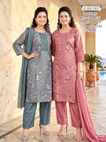 Vatican Discharge Print 3-Piece Plus Size Ethnic Combo