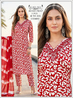 Premium Rayon Print 3-Piece Traditional Ethnic Combo Set