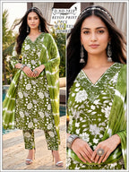 Premium Rayon Print 3-Piece Traditional Ethnic Combo Set