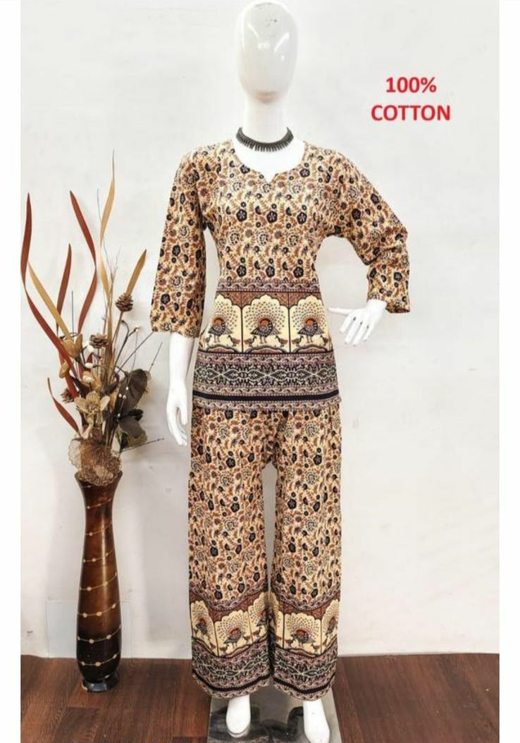 Premium Printed Cotton Casual Wear Co-ord Set