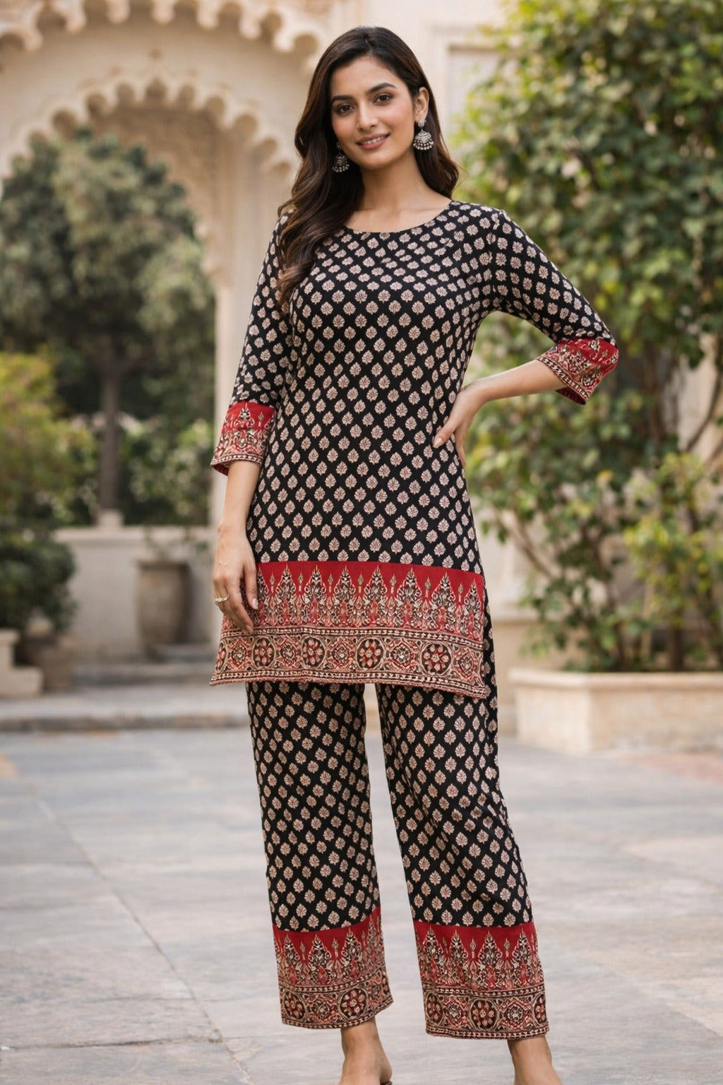 Premium Heavy Cotton Kalamkari Casual Wear Co-ord Set