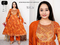 Premium Rayon Slub Procin Printed Frock Ethnic Combo Set 3pc