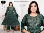 Premium Rayon Slub Procin Printed Frock Ethnic Combo Set 3pc