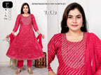 Premium Rayon Slub Procin Printed Frock Ethnic Combo Set 3pc