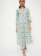 Premium Floral Printed Cotton 2-Piece Kurti Pant Set