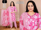 Elegant V-Neck Embroidered Cotton Dupatta Set 3pc