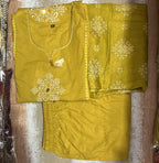 Chic Rust Orange Embroidered Cotton 60*60 Dupatta Set 3pc