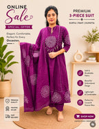 Premium Cotton 60-60 Embroidered 3pc Kurta Pant Dupatta Set