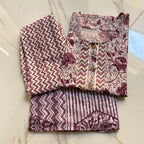 Plus Size PC Cotton Printed 3pc Kurta Pant Dupatta Set.