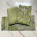 Plus Size PC Cotton Printed 3pc Kurta Pant Dupatta Set.