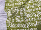 Olive Green Batik Print Two-Tone Angrakha Kurta