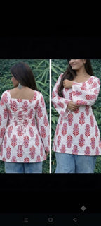 Cotton 40/40 Short Top with Back Corset Detail