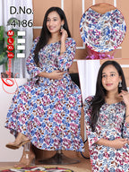 Elegant Black Rayon Flared Single Frock with Embroidered Yoke