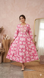 Plus Size Rayon Anarkali Frock with Heavy Embroidered Yoke (3XL-6XL Combo)