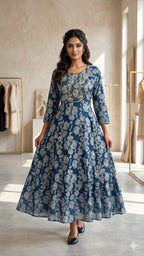 Plus Size Rayon Anarkali Frock with Heavy Embroidered Yoke (3XL-6XL Combo)