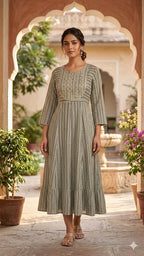 Plus Size Rayon Anarkali Frock with Heavy Embroidered Yoke (3XL-6XL Combo)