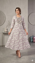 Plus Size Rayon Anarkali Frock with Heavy Embroidered Yoke (3XL-6XL Combo)