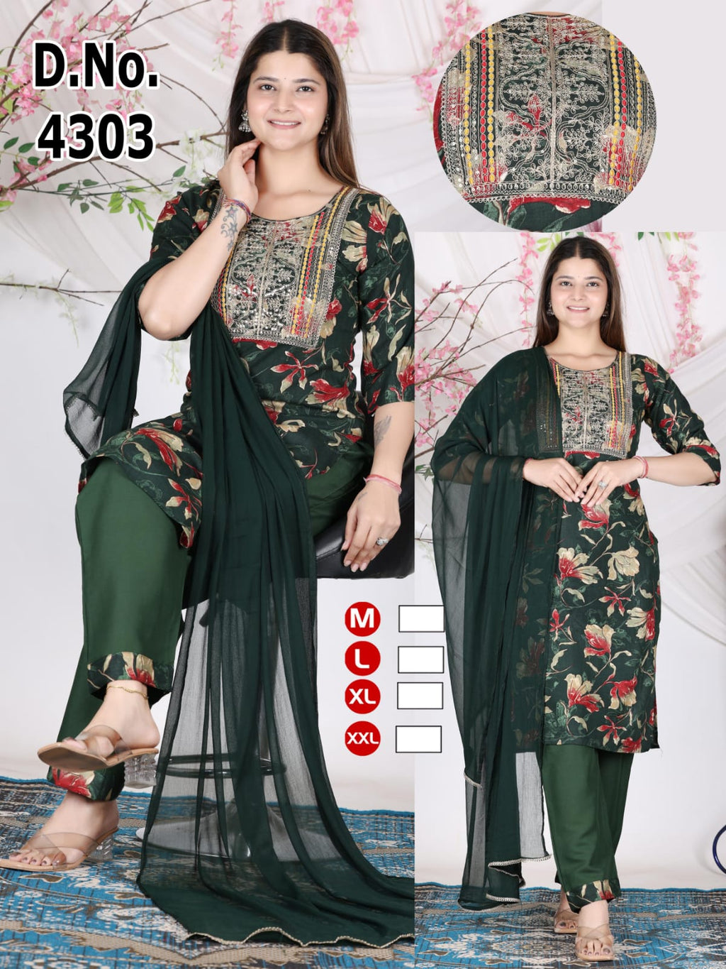 Festive Red Abstract Print Heavy Rayon Kurti Pant with Dupatta 3pc Set