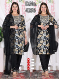 Festive Foil Print Rayon Kurti Pant with Dupatta 3pc Set