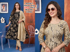 Amrita-1 Premium Vatican Discharge Print Ghera 3-PCS Kurti Set Combo