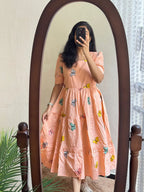 Premium Rayon Butterfly Print Tiered Frock & Tunic Combo