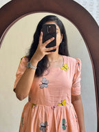 Premium Rayon Butterfly Print Tiered Frock & Tunic Combo