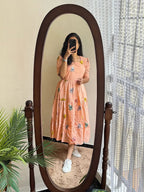 Premium Rayon Butterfly Print Tiered Frock & Tunic Combo