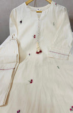 Premium Cotton Minimalist Hand-Embroidered Kurti & Pant Co-Ord Set Combo