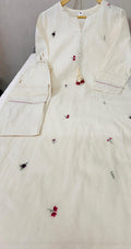Premium Cotton Minimalist Hand-Embroidered Kurti & Pant Co-Ord Set Combo