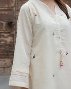 Premium Cotton Minimalist Hand-Embroidered Kurti & Pant Co-Ord Set Combo