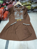 Premium Cotton Traditional Scenery Embroidery Short Kurti & Palazzo Co-Ord Set Combo