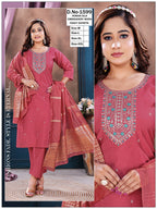 Elegant Grey Roman Silk 3pc Kurta Pant Set with Zari Dupatta