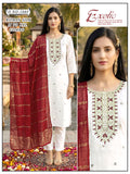 Exotic Off-White Roman Silk 3pc Kurta Pant Set with Maroon Dupatta