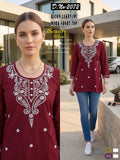 Chic Black Rayon Lakhnawi Work Short Top