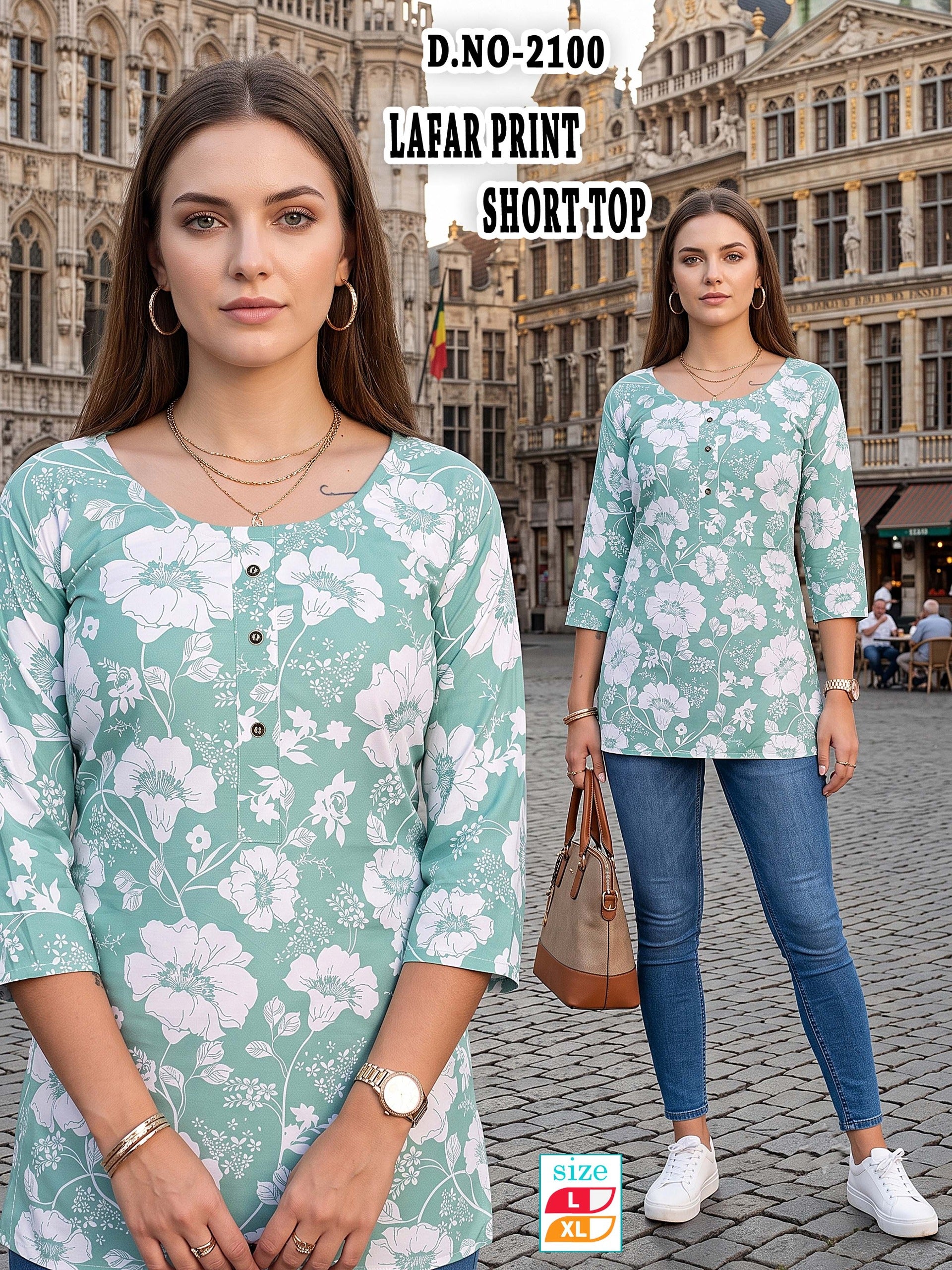 Trendy Pink Lafar Print Casual Short Top