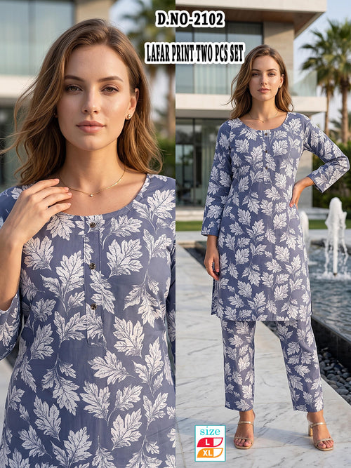 Chic Peach Lafar Print 2-Piece Co-Ord Set