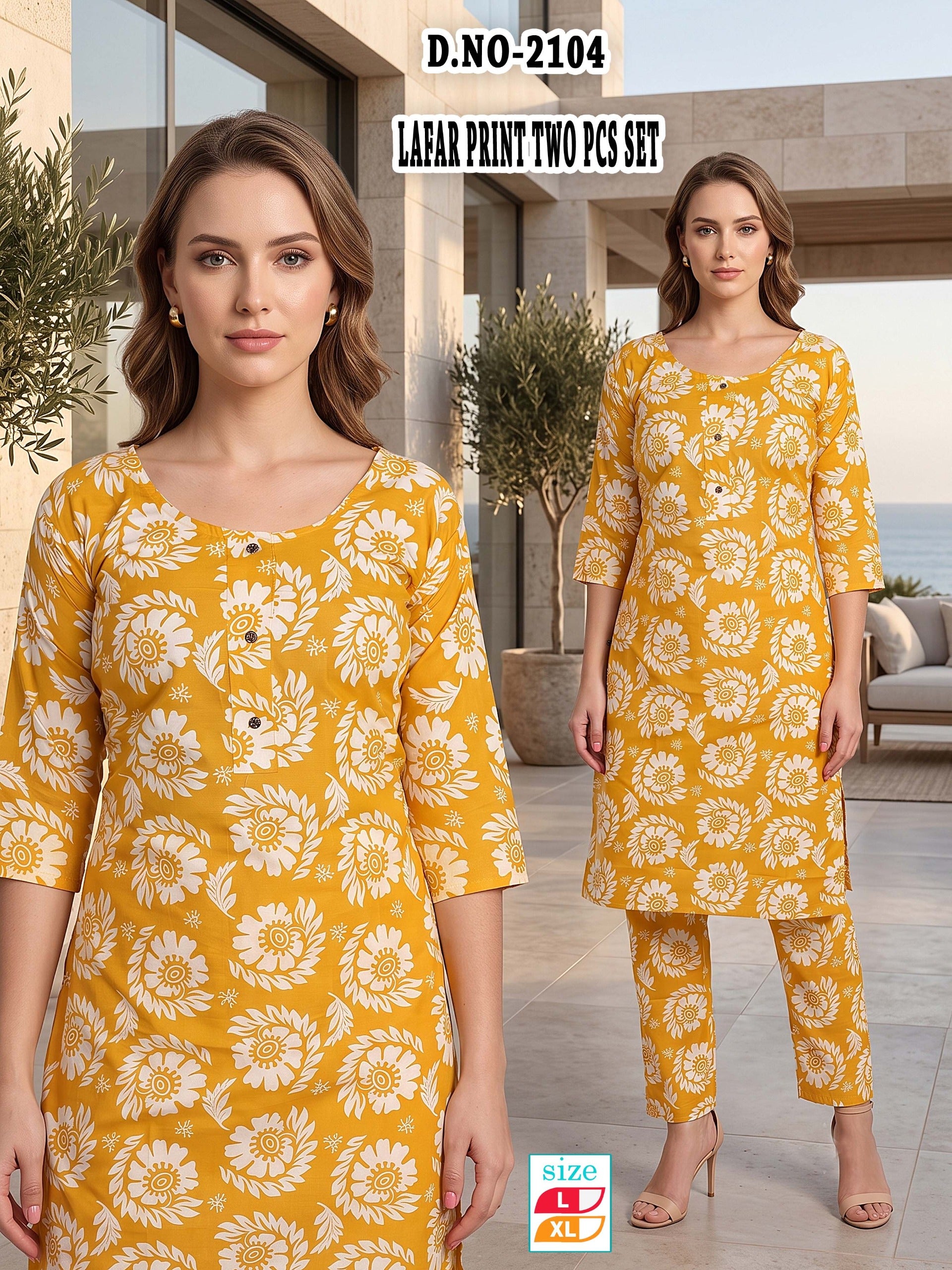 Chic Peach Lafar Print 2-Piece Co-Ord Set