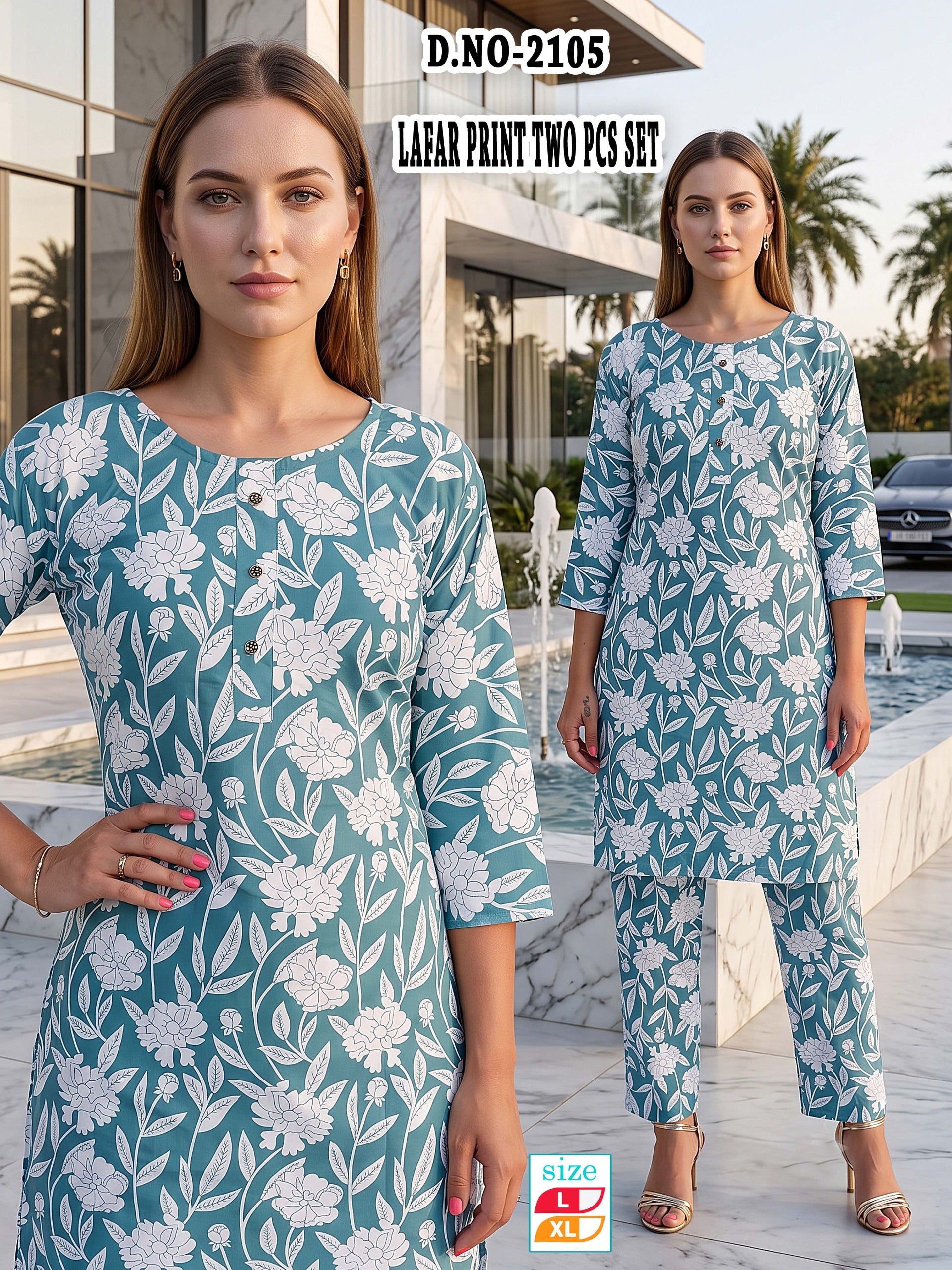 Chic Peach Lafar Print 2-Piece Co-Ord Set