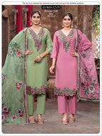 Designer Roman Silk 3pc Combo Suit Set