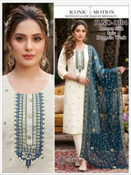 Premium Embroidered Kurti, Pant & Work Dupatta Combo 3pc