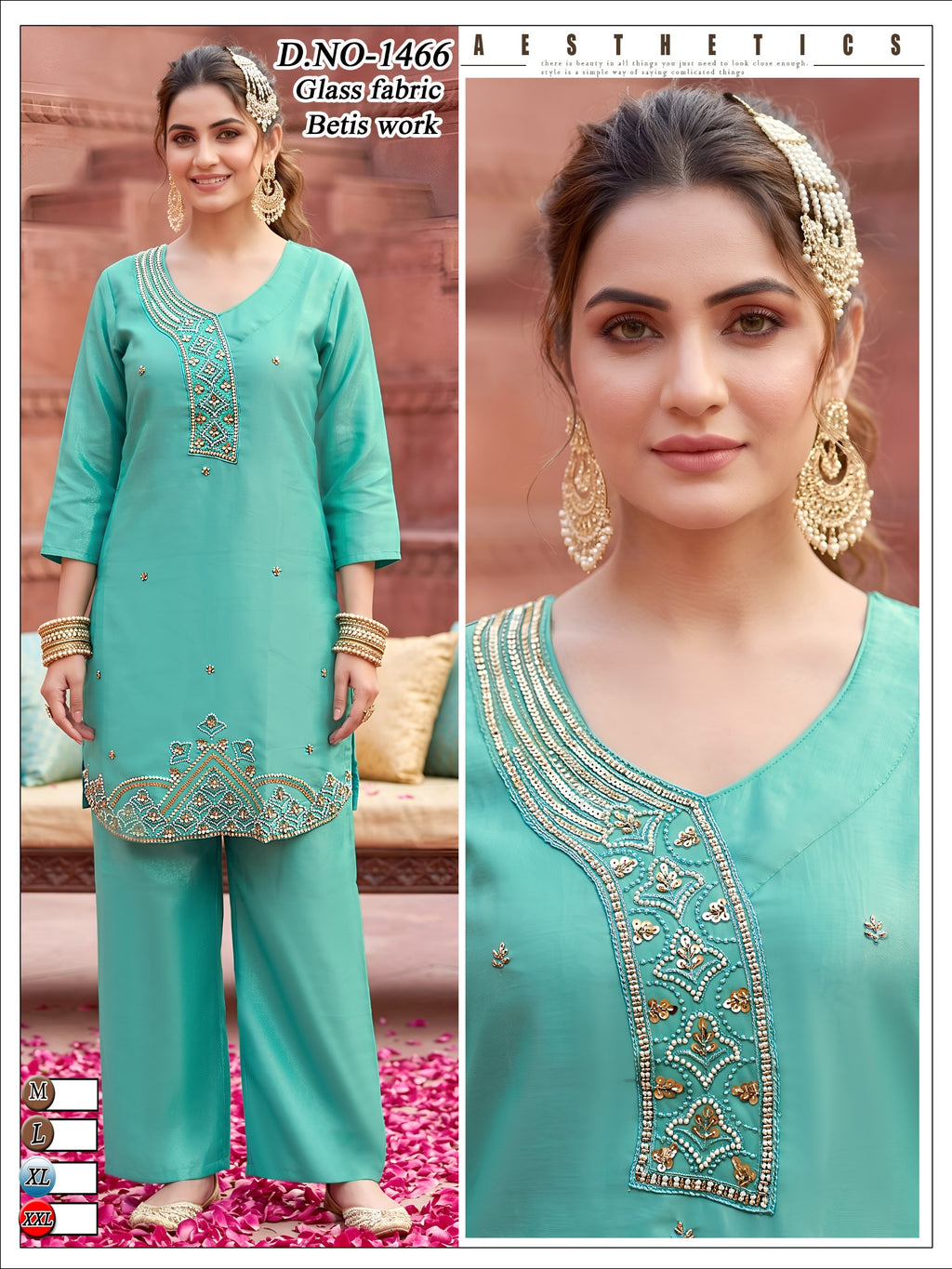 Designer Glass Roman Silk Co-Ord Set