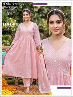 Plus Size Premium Mul Cotton 3pc Frock Suit Set