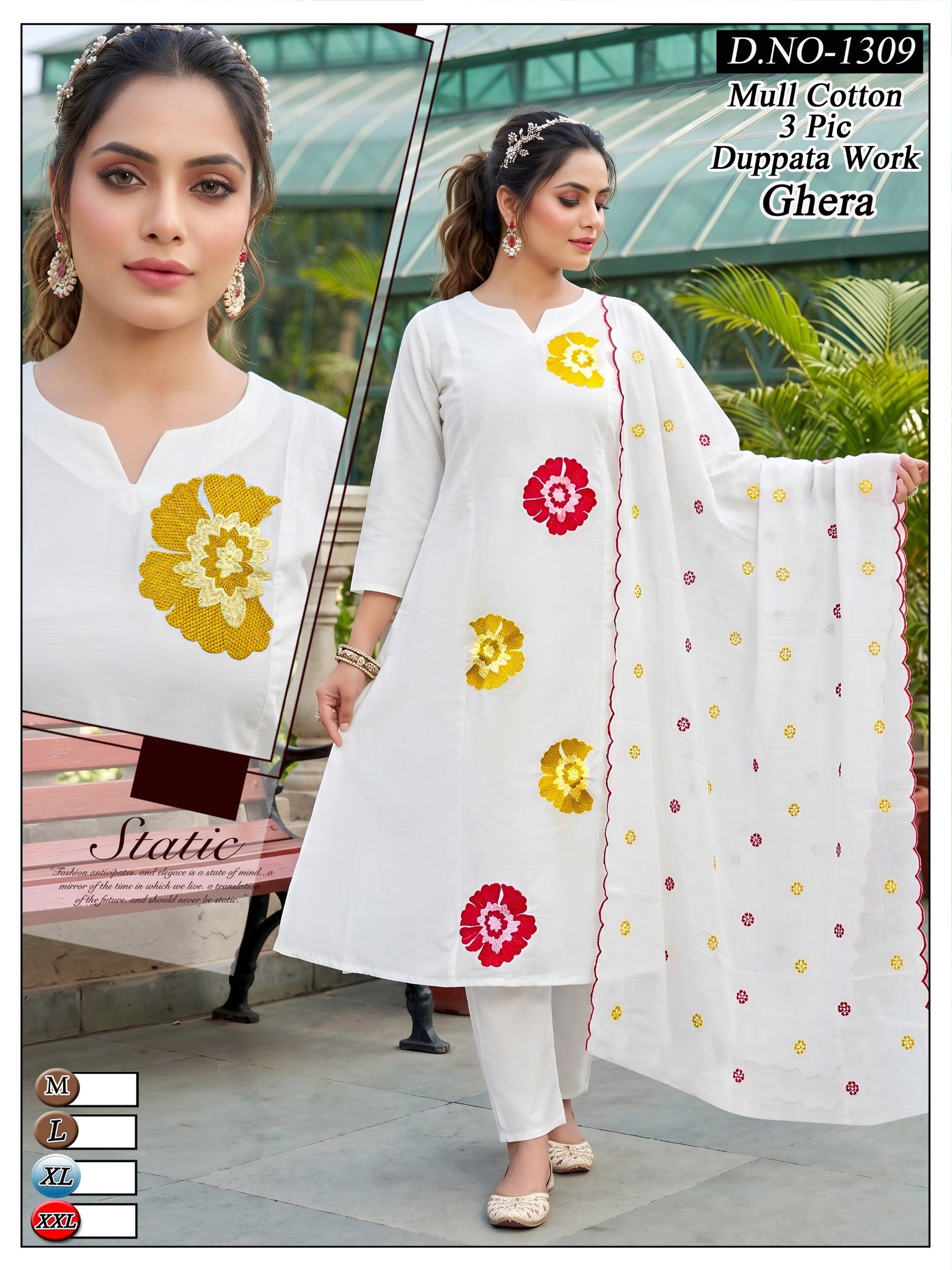 Premium Mull Cotton 3pc Frock Suit Set
