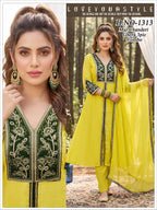 Designer Mal Chanderi Heavy Ghera 3pc Suit Set