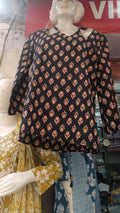 Trendy Floral Print Cotton Short Kurti