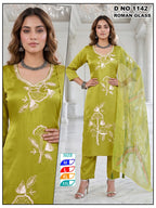 Budget-Friendly Roman Glass Silk 3pc Suit Set