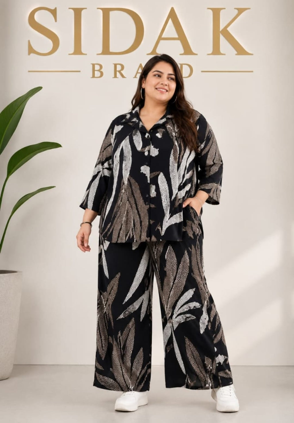 SIDAK Plus Size Designer Printed Co-Ord Set – 22 kg Heavy Rayon