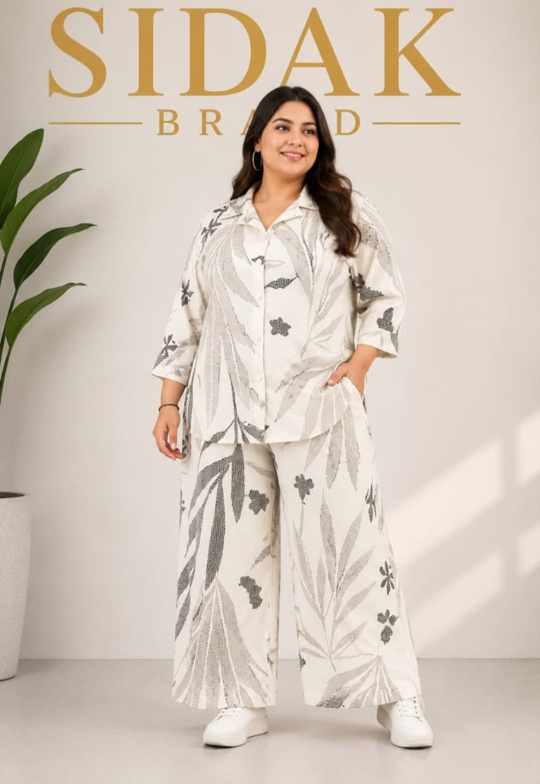 SIDAK Plus Size Designer Printed Co-Ord Set – 22 kg Heavy Rayon